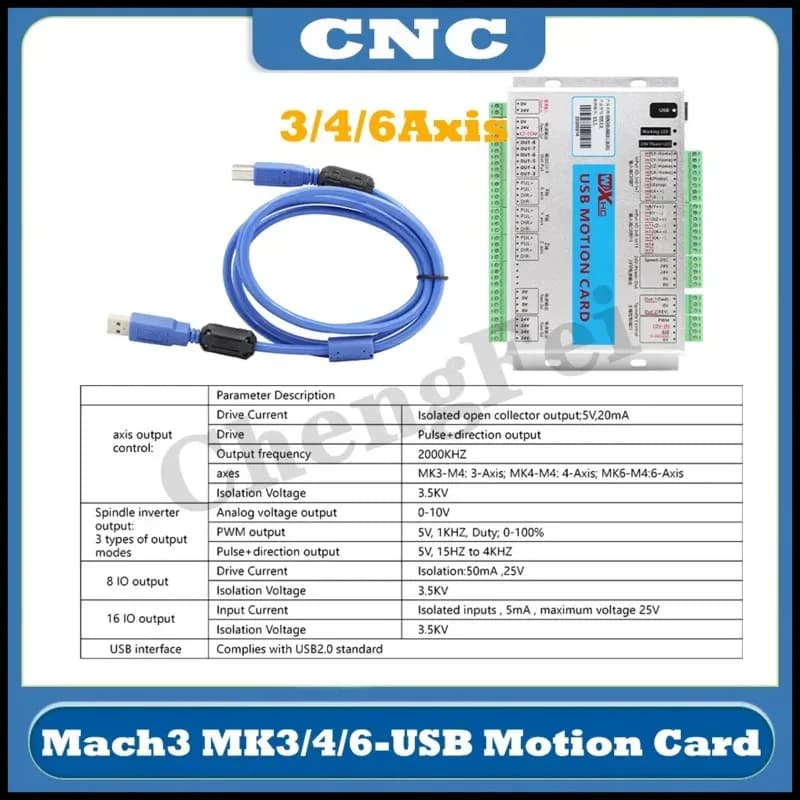 XHC MKX-V 3/4/6 axis CNC Motion Control Card Frequency 2000kHz Breakout Card USB Mach3 controller for engraving and cutting