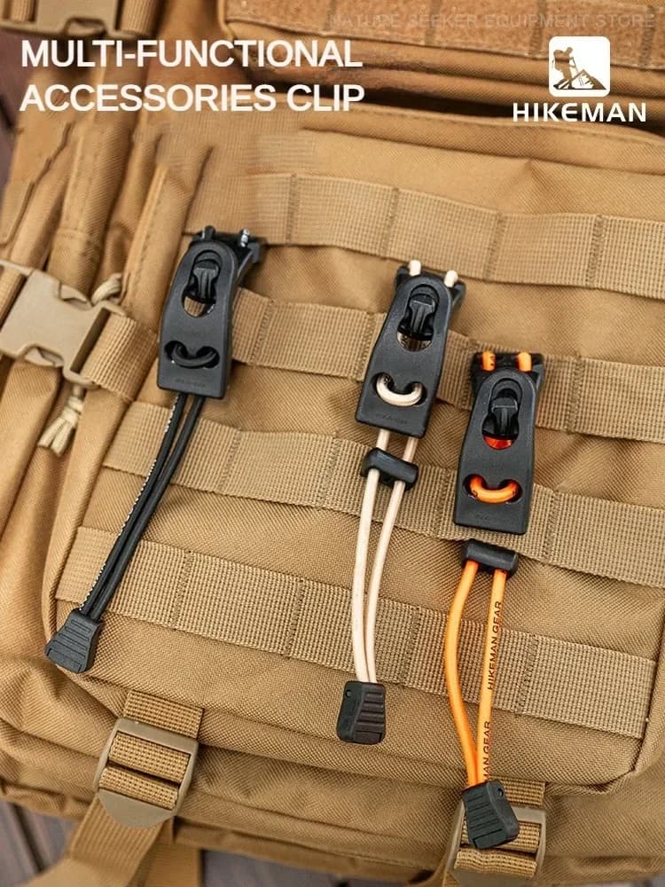 HIKEMAN 4PCS Tactical Molle moschettone zaino accessori a sgancio rapido Molle Outdoor escursionismo arrampicata Trekking Pole Clip Tool