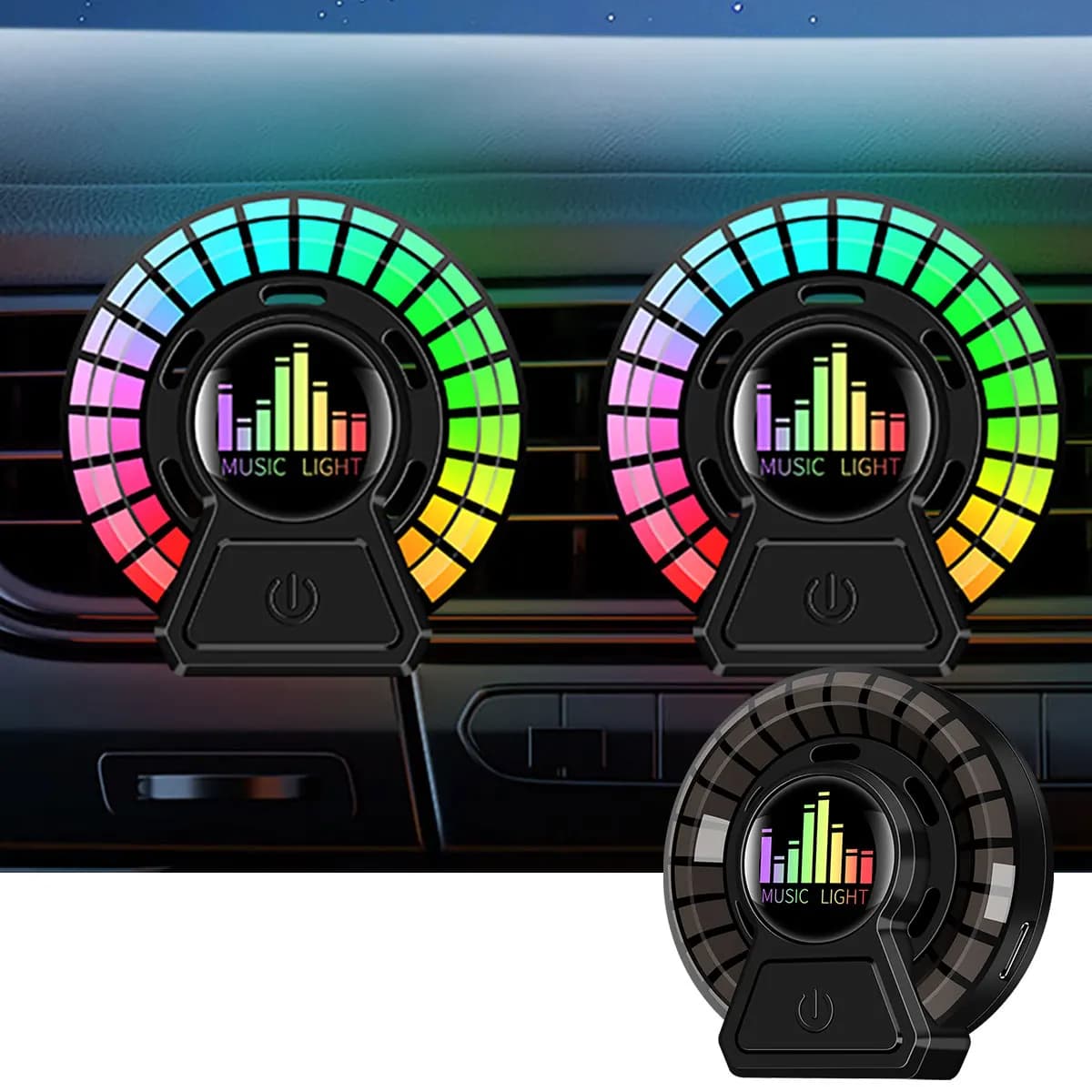 Car Pickup Aromatherapy Musical Pickup Rhythmic Lamp TYPE-C Deodorant for rechargeable environments RGB Lights Accessories for automatic styling Cologne