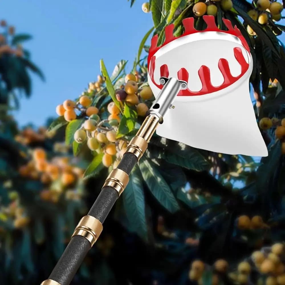Raccoglitrice di frutta telescopica in acciaio inossidabile con cestino per il raccogliere mele, mangimi, avocados, arance e pere