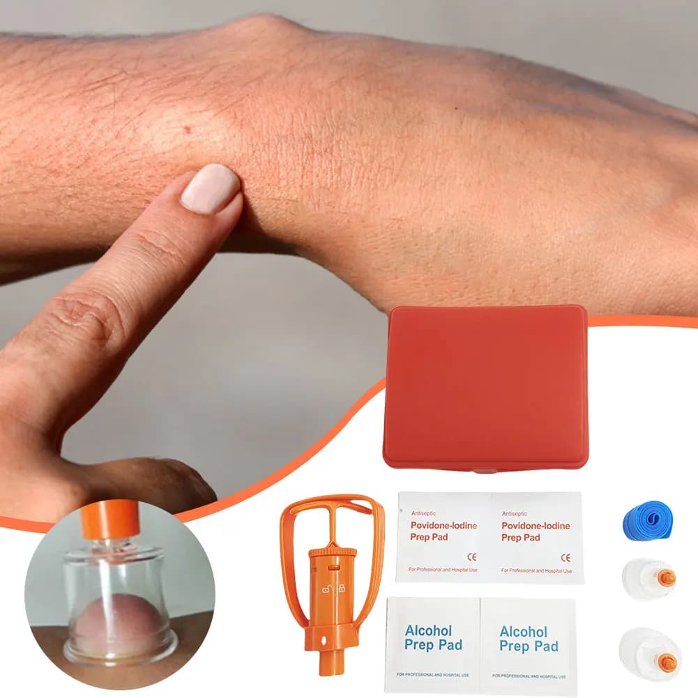 Snake Bite Kit Bite and Sting First Aid Outdoor Venoms Extractor Pump for Hiking Backpacking and Camping