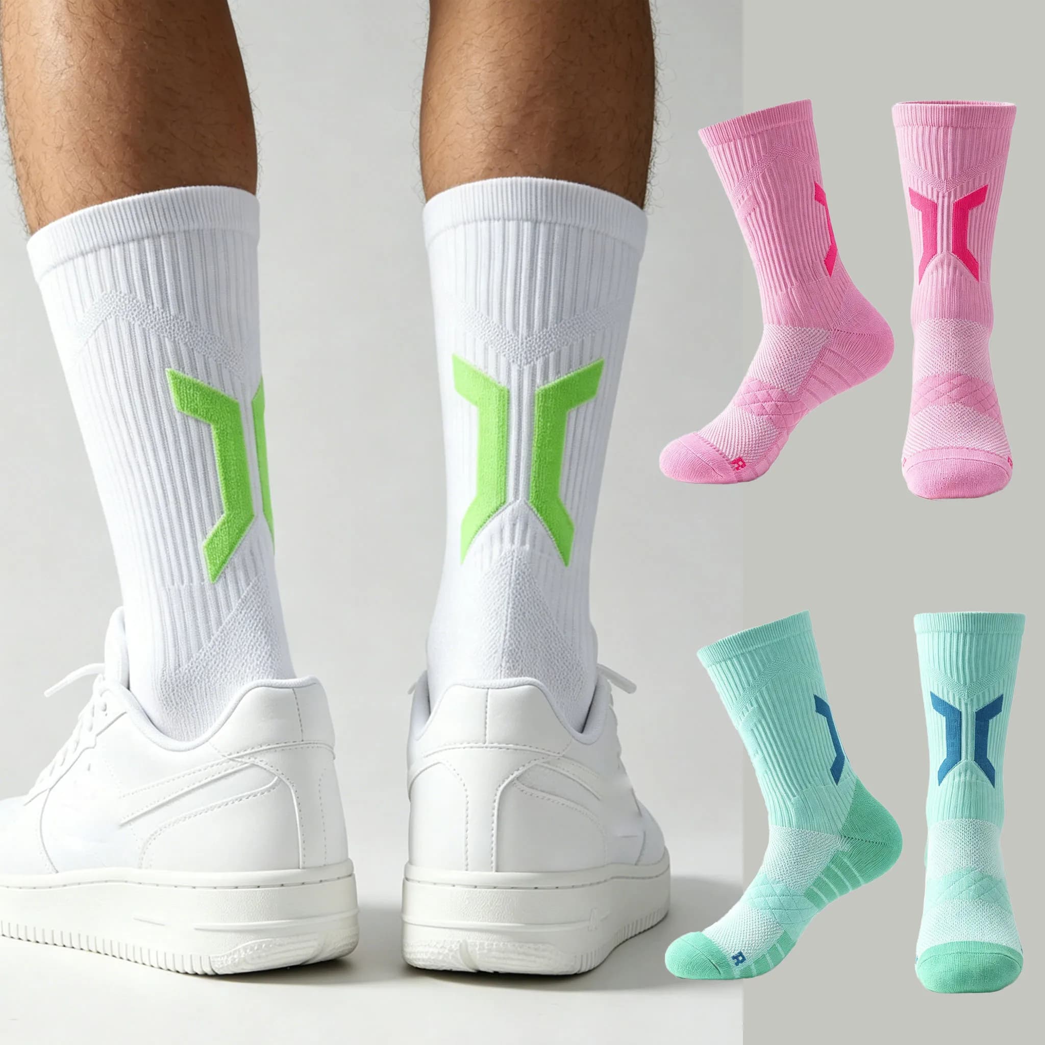 Calze da basket da uomo spesse e imbottite, antiscivolo, traspiranti, sportive, per corsa, calcio e allenamento