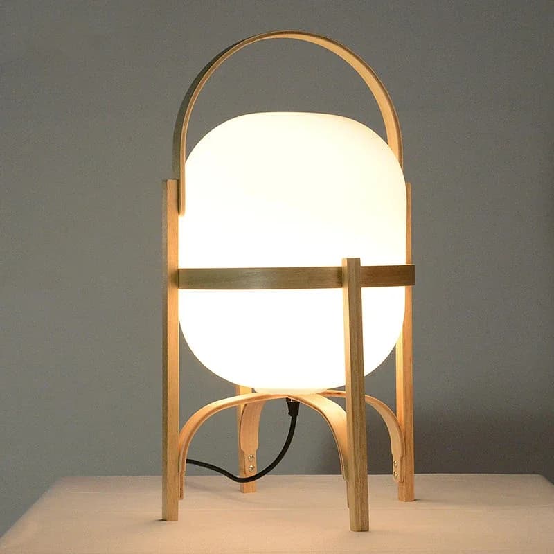 Lampada da tavolo in legno E27, moderna e semplice, illuminazione artistica per soggiorno, studio, camera da letto, lampada da tavolo portatile in legno, decorazione per la stanza