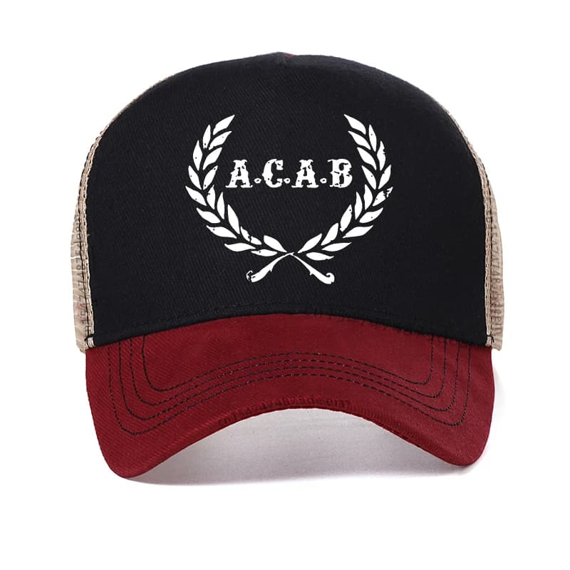 Cappello da uomo ACAB, berretto da baseball ACAB, cappello da camionista stampato da uomo, cappello estivo in rete traspirante unisex, gorras