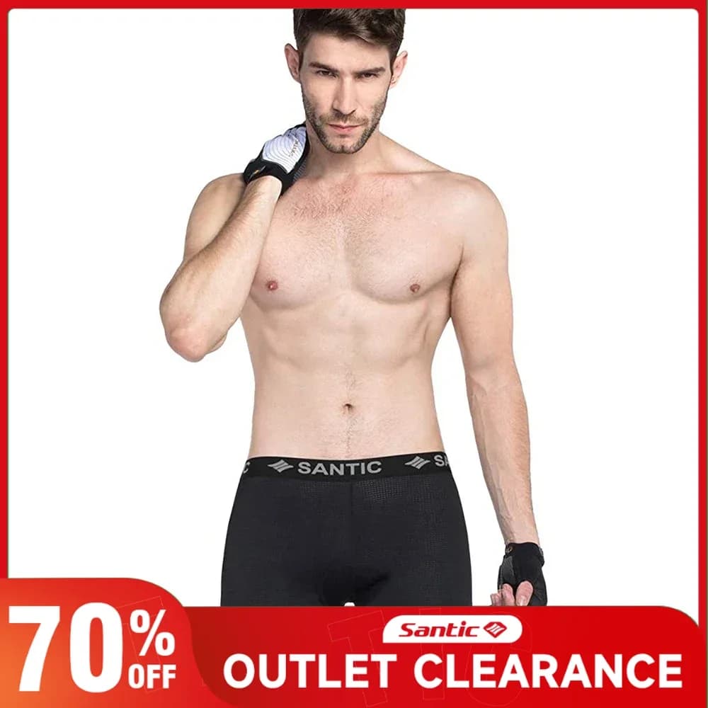 Santic Cycling Intimo Elastic Waist Mountain Bike Gel Shorts for Men Women Slip Bike Mutande MTB Padded 3D Size Asian