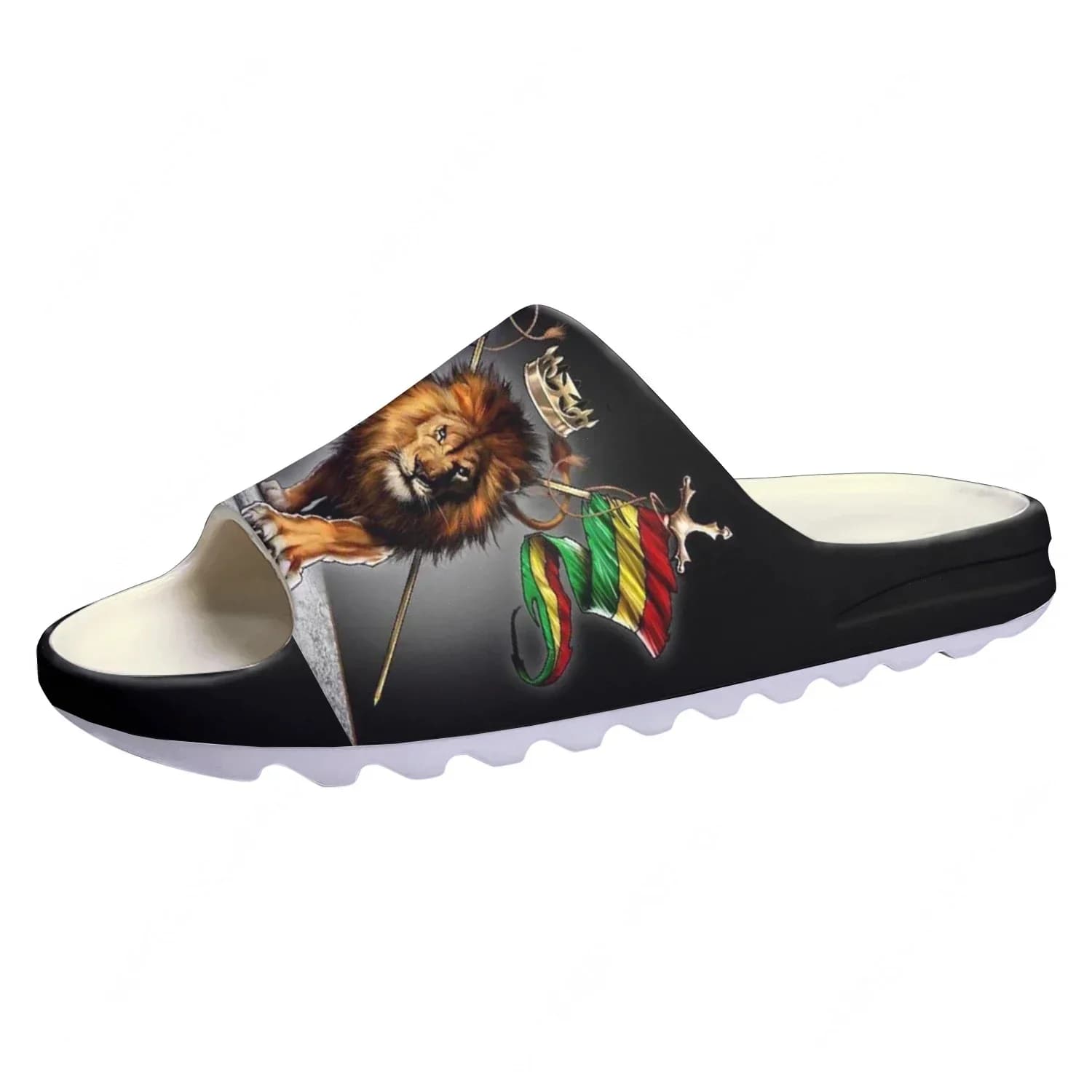 Sandali Reggae Rastafari con Leone di Giuda, Suola Morbida, per Uomo, Donna e Adolescenti, Scarpe Personalizzate da Ingresso in Acqua