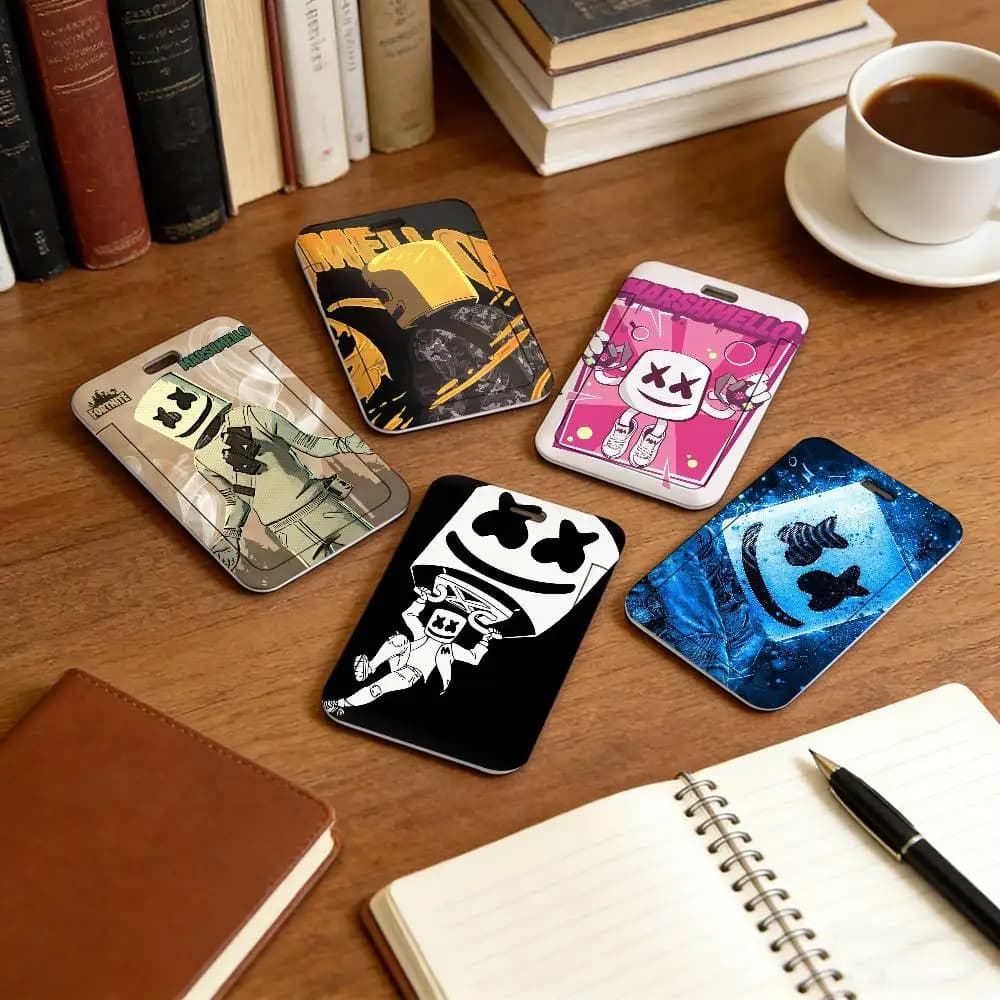 Porta Badge Girevole con Clip e Porta Carte Marshmello Game F-Fortnite, Regalo per la Famiglia