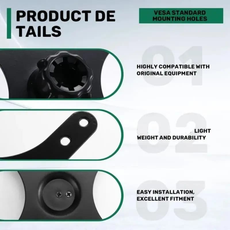 Supporto per display ergonomico 652F con adattatore VESA Supporto per monitor con posizionamento flessibile e spazio organizzato