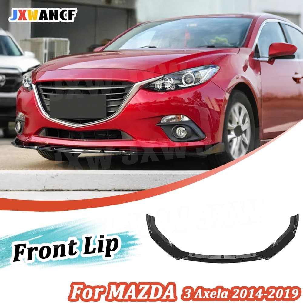 JXWANCF Paraurti Anteriore Labbro Trim Styling Guardia Mento Grembiuli Spoiler Corpo Kit Diffusore 3 Pz/set per MAZDA 3 Axela 2014-2019