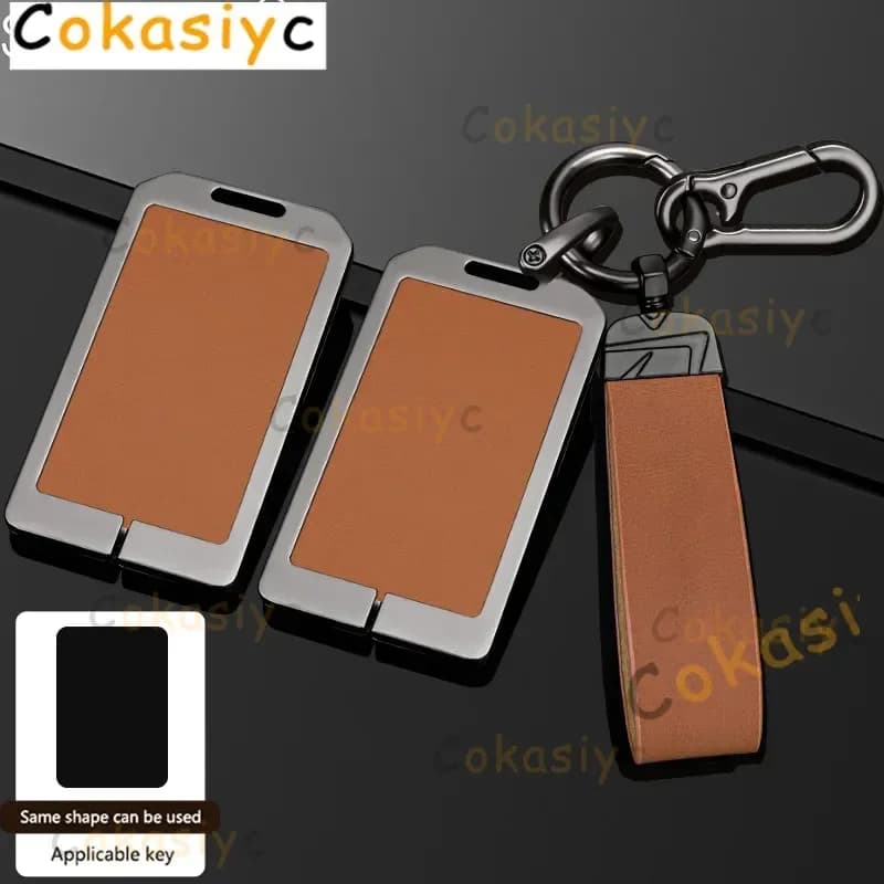 Leather Car Remote Key Case Cover For Tesla Model 3 Y Keychain NFC Card Holder Key Card Keyless Protector Auto Styling Accessory