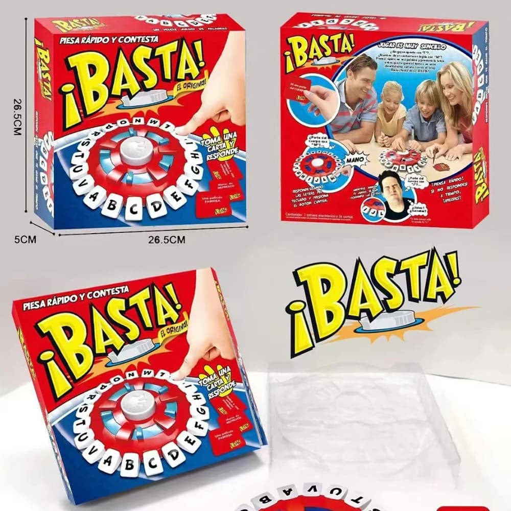 BASTA Gioco da Tavolo Veloce con Schede | Plastica ABS | Giocattolo educativo con alfabeto per bambini | Gioco da tavolo per feste in famiglia | Transfrontaliero