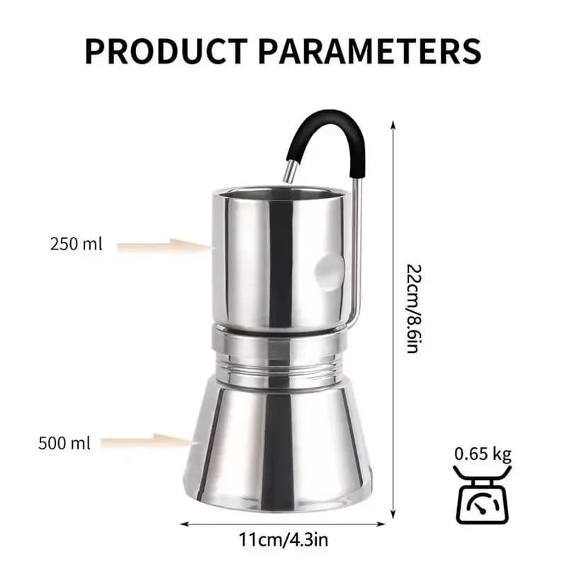 BRSTC05 Camping Espresso Coffee Maker, Stove Distiller, Stainless Steel Moka Coffee Maker for Camping Accessories 2026