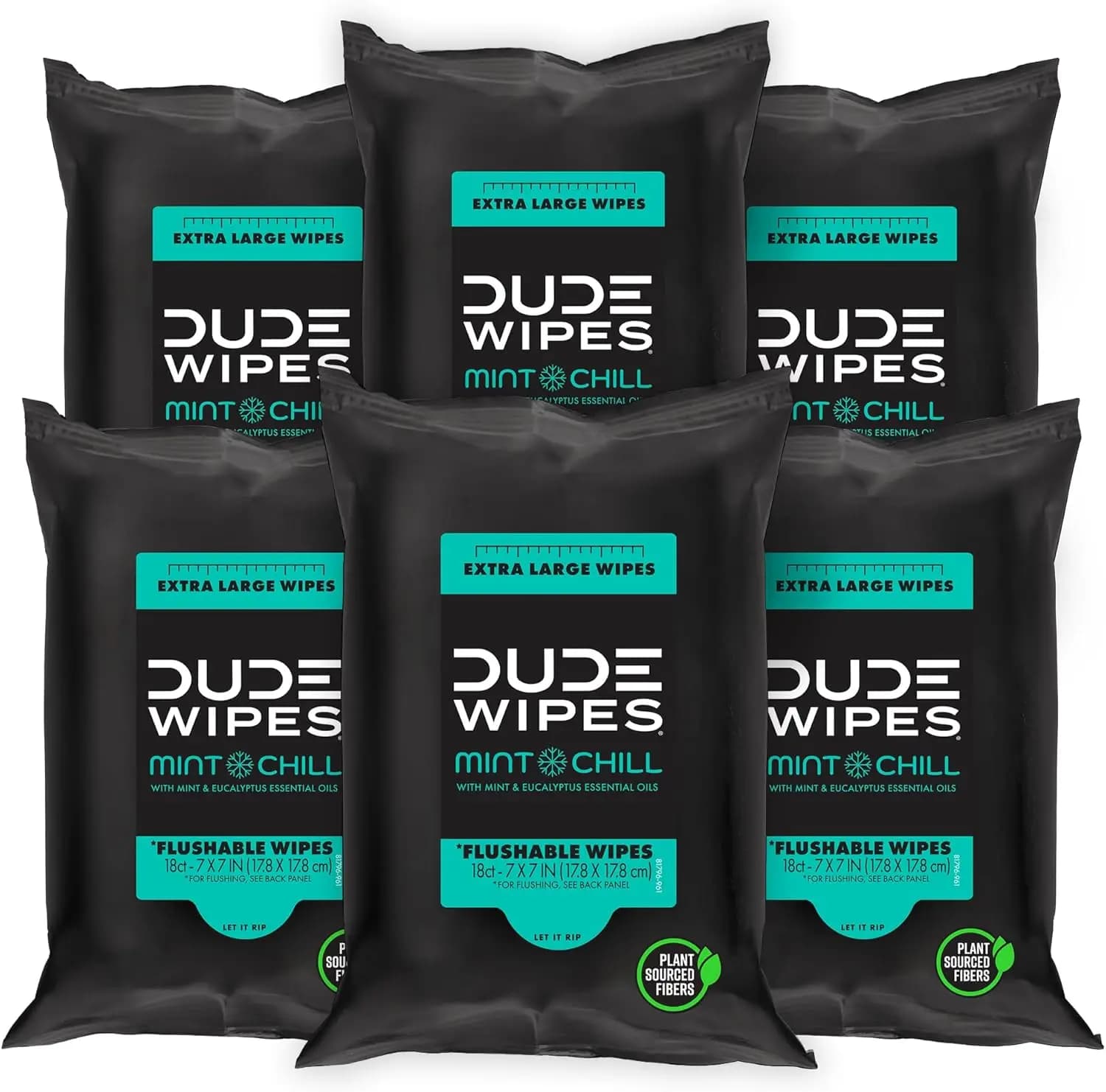 Salviette umidificate extra-large per adulti, biodegradabili - 6 confezioni da 18 - Arricchite con olio di tea tree, vitamina E e aloe - Sicure per fosse settiche e impianti fognari