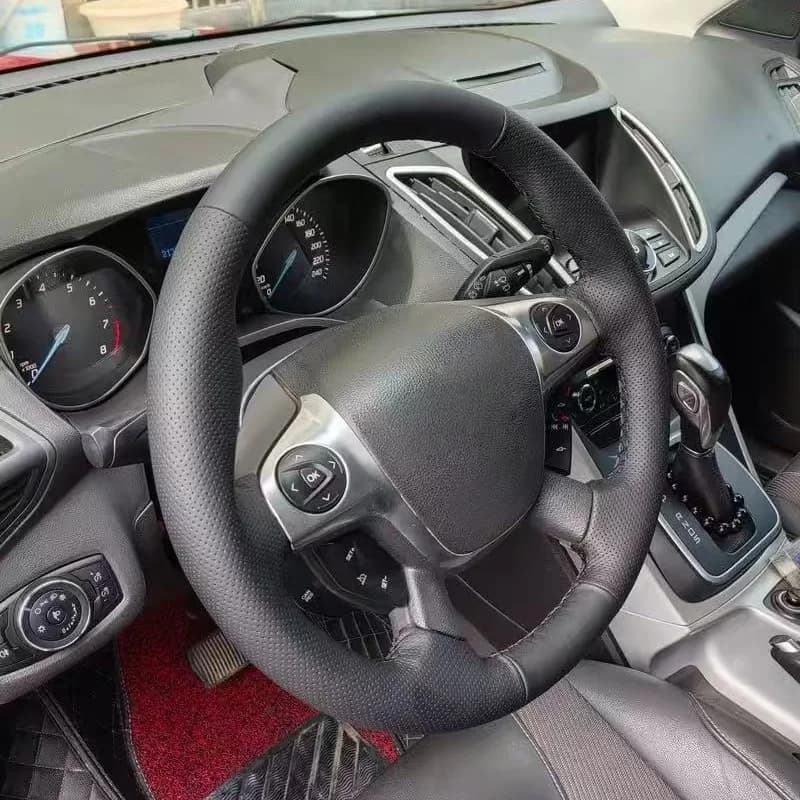 Customize Microfiber Leather Car Steering Wheel Cover Focus 3 2012-2014 Escape 2013-2016 Steering Wrap Cover For Ford KUGA