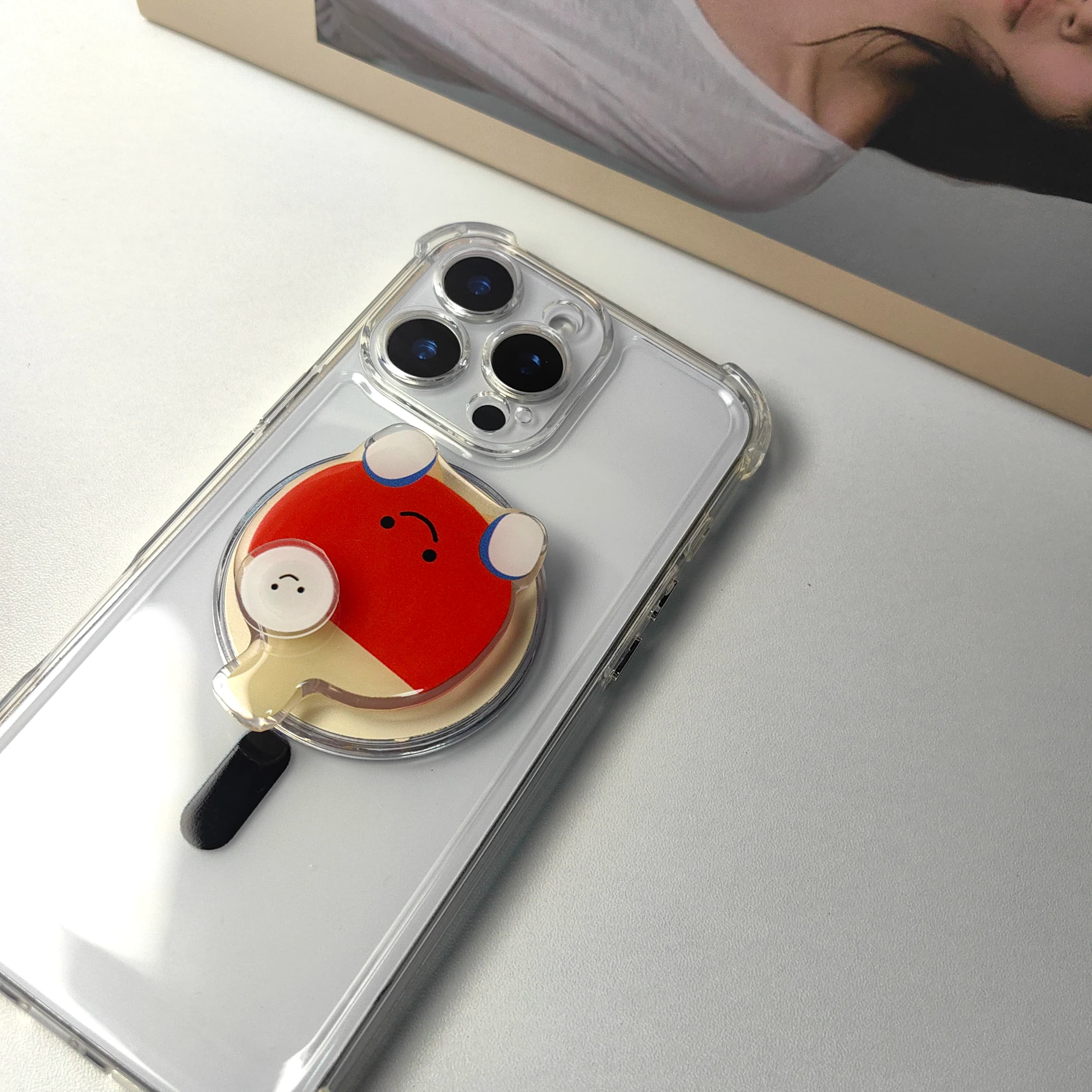 Simpatico supporto per telefono con palla da ping pong girevole, supporto Griptok per custodie iPhone Samsung, staffa per presa Tok, regalo per ragazza