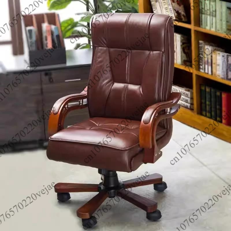 Sedia da Ufficio in Pelle Francese, Sedia da Studio e Camera da Letto, Sedia da Computer, Arredamento Ufficio Europeo, Sedia Girevole da Gaming, Poltrona con Schienale Semplice