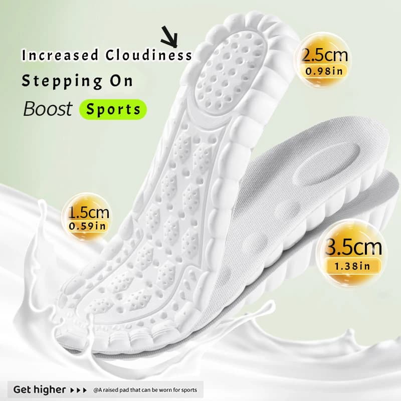 1 pair of invisible soles for height increase, super soft TPU sports shoes, soles for feet, shoe sole with shock absorption