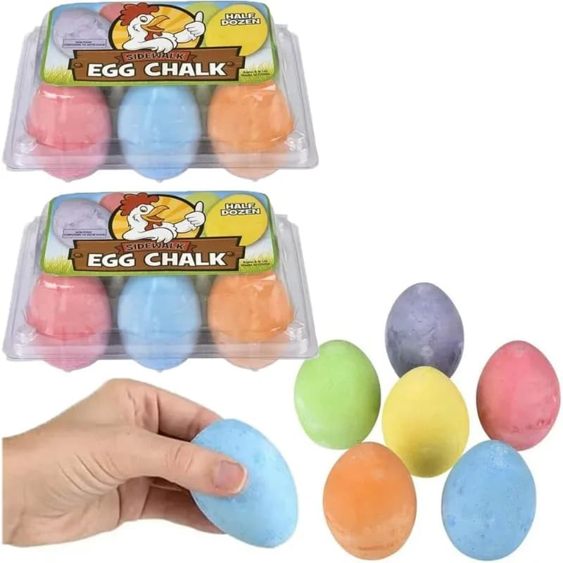 1 Box Chalk Pavements Sticks Assorted Colors Art Floor Chalks for Office School Supplie Egg-shaped Chalk Ball
