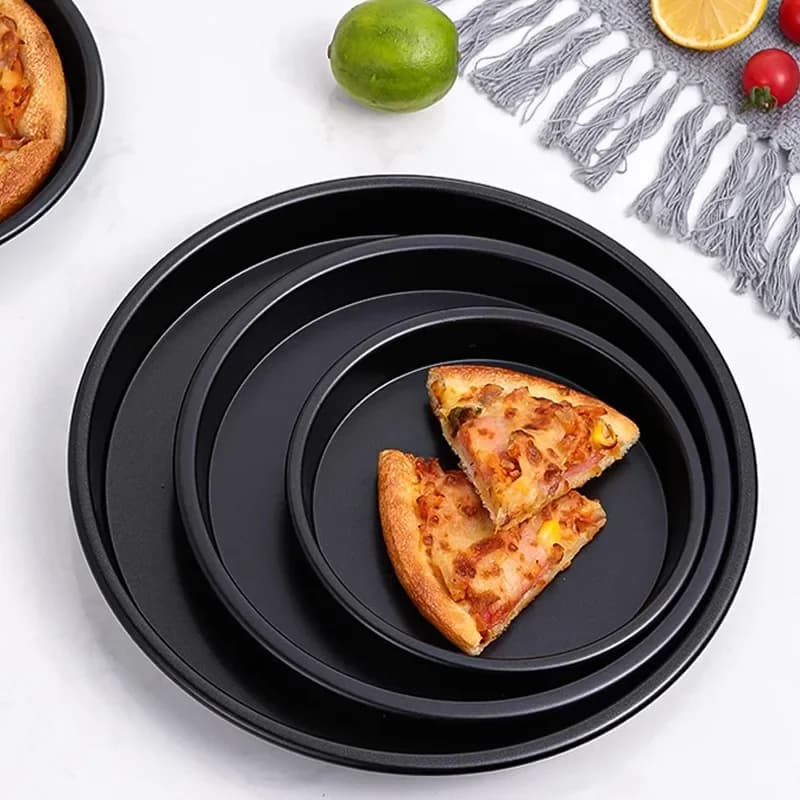 6/7/8/9/10 Inch Round Pizza Mould Plate Pizza Pan Deep Dish Tray Carbon Steel Non-stick Mold Baking Oven Tool Baking Mould Tray