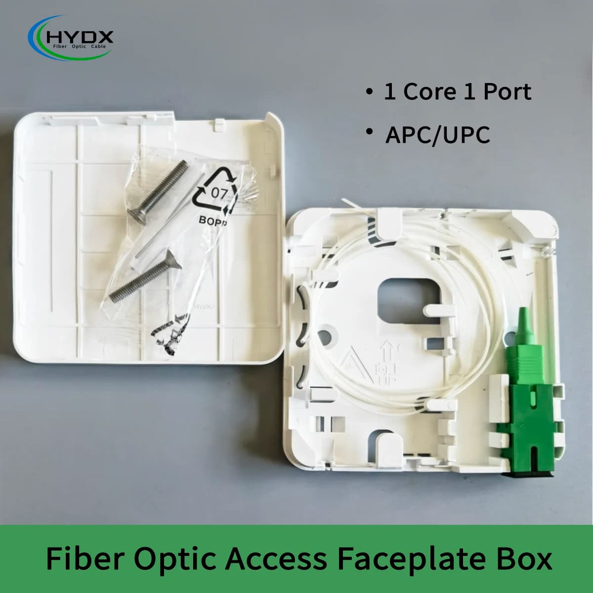 2120-T-1 Scatola frontale di accesso in fibra ottica SC con codino in fibra e adattatore Scatola di giunzione elettrica Custodia per cablaggio a parete