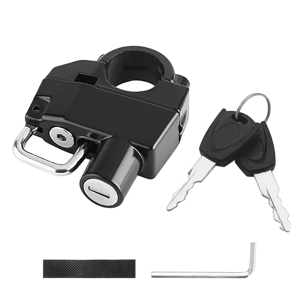 Lucchetto per casco moto antifurto serrature di sicurezza per casco da bicicletta con 2 chiavi e strumento di installazione