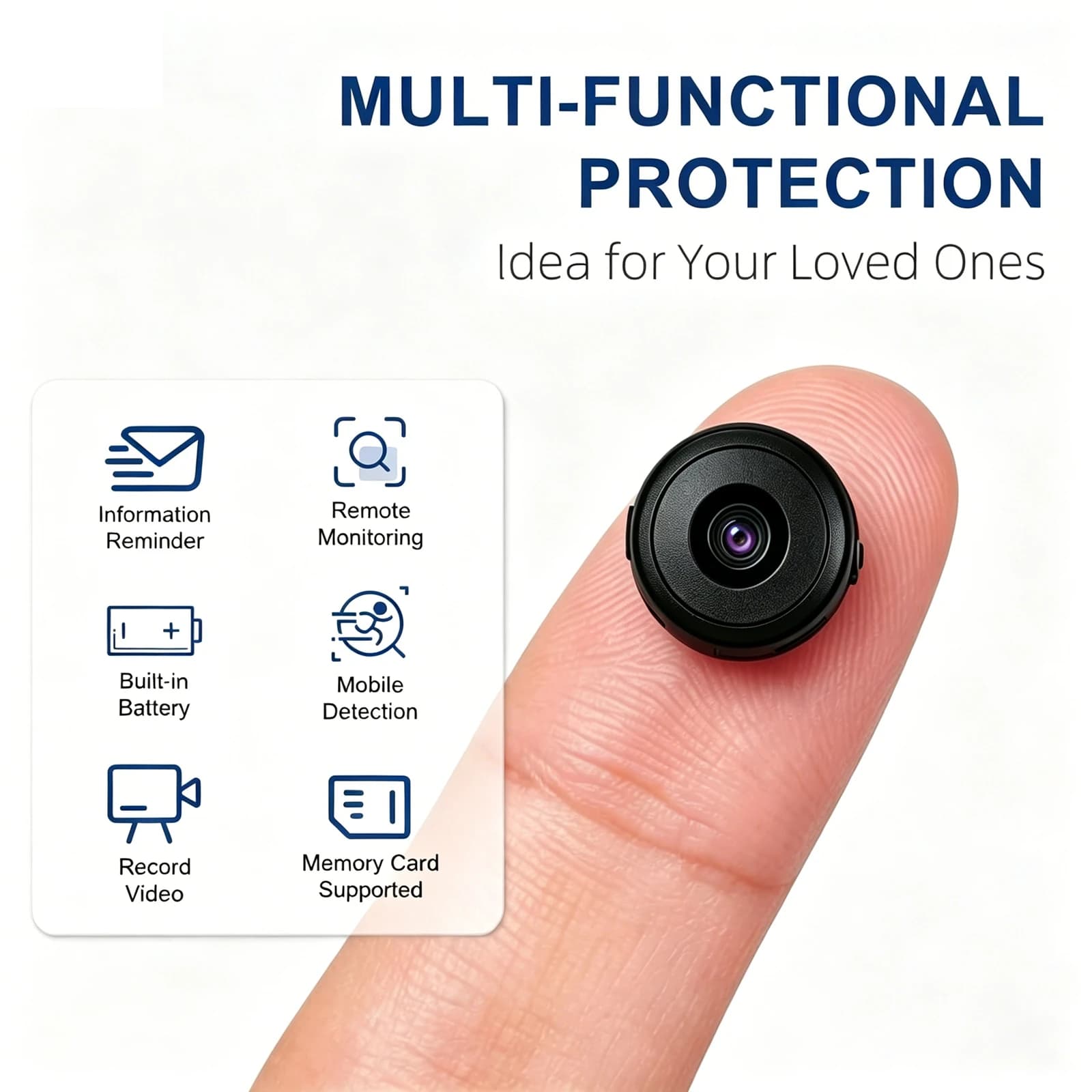 Portable WiFi Security Camera, 4K Ultra HD, Night Vision, Motion Detection, Two-Way Audio, 24-Hour Continuous Recording, Suitable for Home, Baby, Pet, Vehicle, and Indoor/Outdoor Security Monitoring
