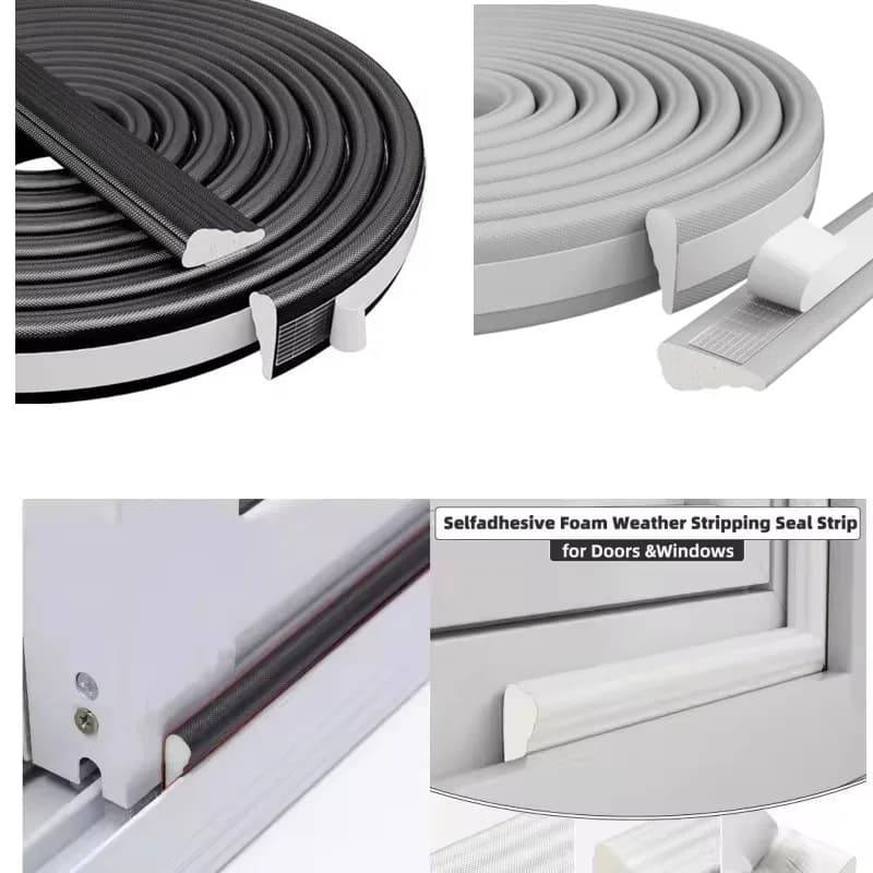 5M Door and Window Seals wedge weather stripping seal strip Doors Gap Filler Noise Blocker Foam Tape Sealing