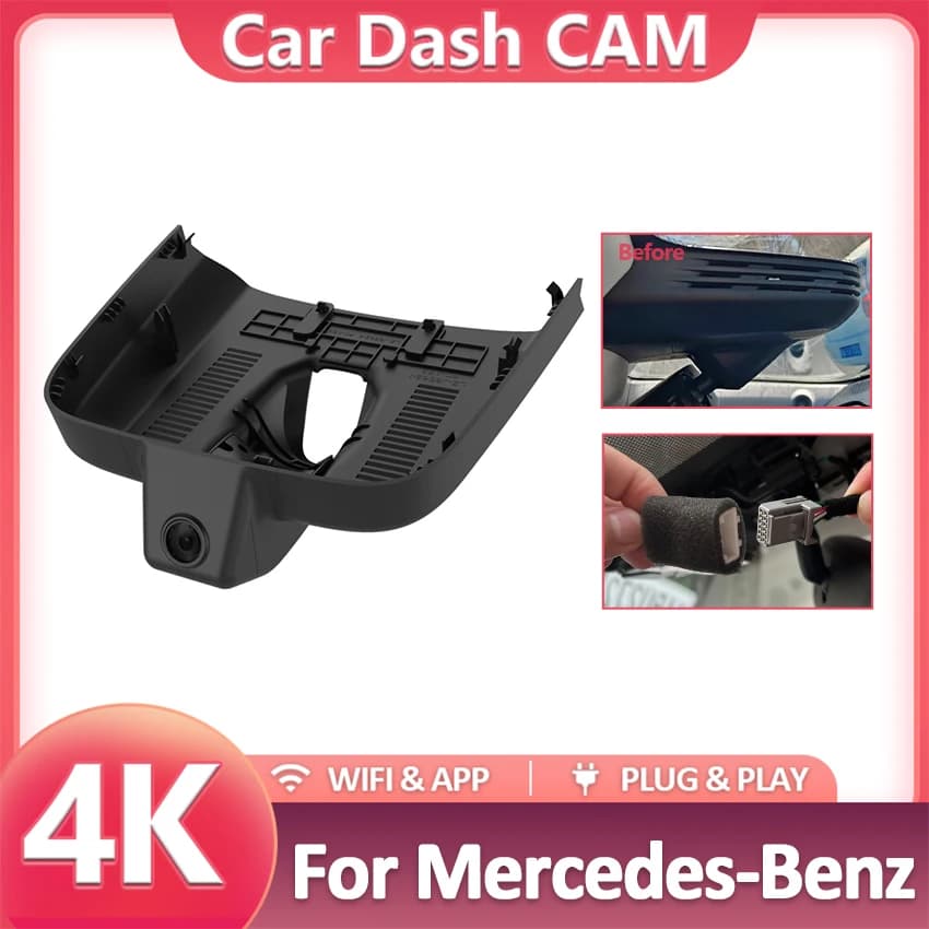 Smart Dashcam # 1 2022 2023 2024, Plug and Play Dash Cam 4K for Car, Car Camera for Mercedes Benz Smart 1 One Car Accessories