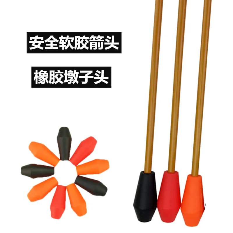 2 pezzi punte smussate in gomma tiro con l'arco pratica puntelli di gioco compatibili con frecce umane aste da lancio bersaglio accessori per tiro giocattolo