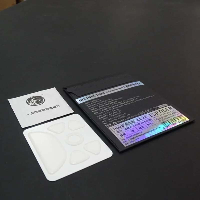 1 Confezione Esports Tiger ICE V2 Versione Mouse Pattini Piedini del mouse per ROG Harpe Ace AimLab Mouse da gioco wireless Mouse ARC bianchi Scivola