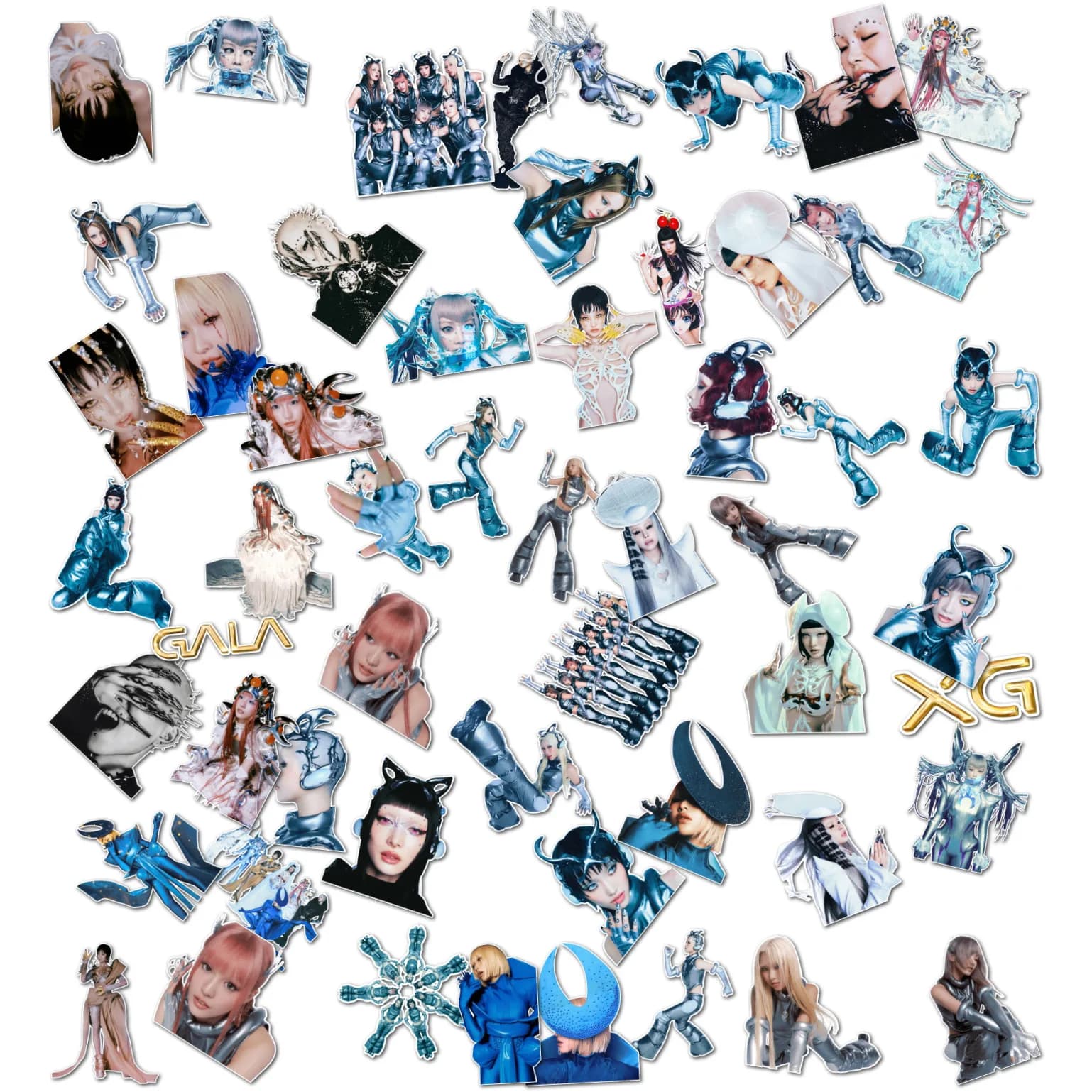 55Pcs/Set Japan Idol XG New Album GALA Decoration Scrapbook Phone Laptop Sticker JURIN CHISA HARVEY JURIA HINATA COCONA Sticker