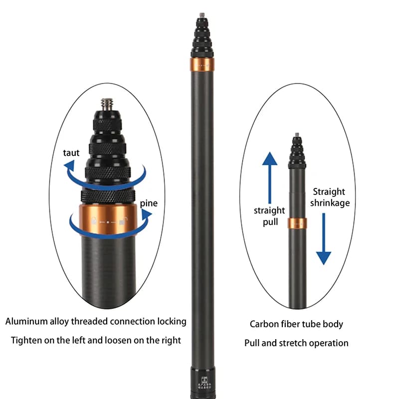 Per Insta360 X2 X3 Treppiede per fotocamera Stick per GoPro DJI Panoramico Selfie Stick Metallo Invisibile Edizione estesa Monopiede scalabile