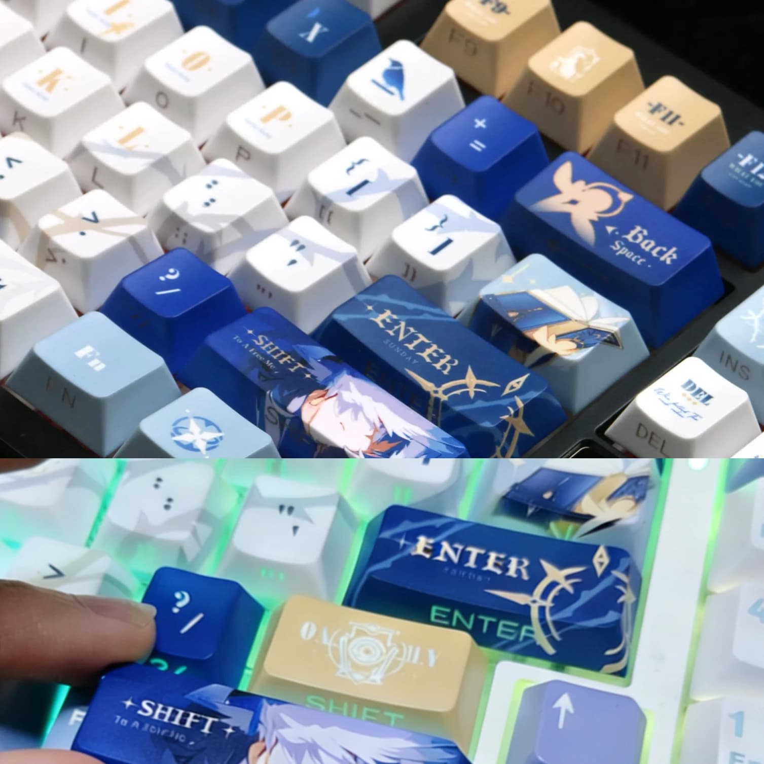 Custom 120 Keys Honkai Star Rail Keycaps Sunday Theme Anime PBT Dye Sub Cherry MX for Mechanical Keyboard Gift