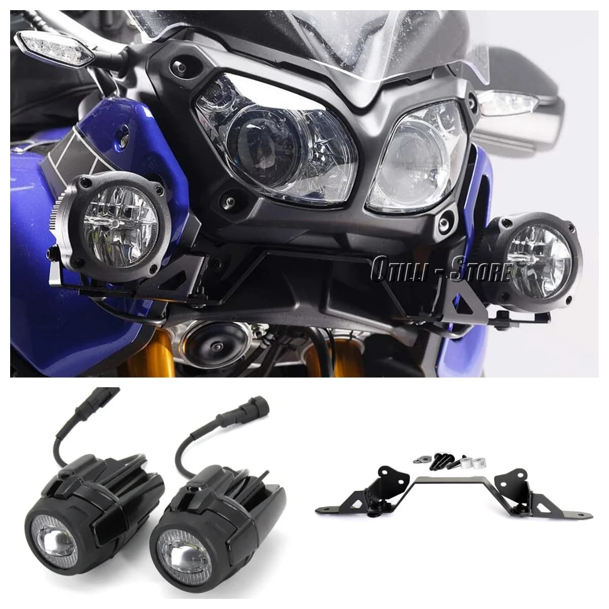 Faro del motociclo Fendinebbia Led Ausiliario Lampada di Guida Staffa Faretto Faro Lampeggiatore Per Yamaha XT1200Z Super Tenere