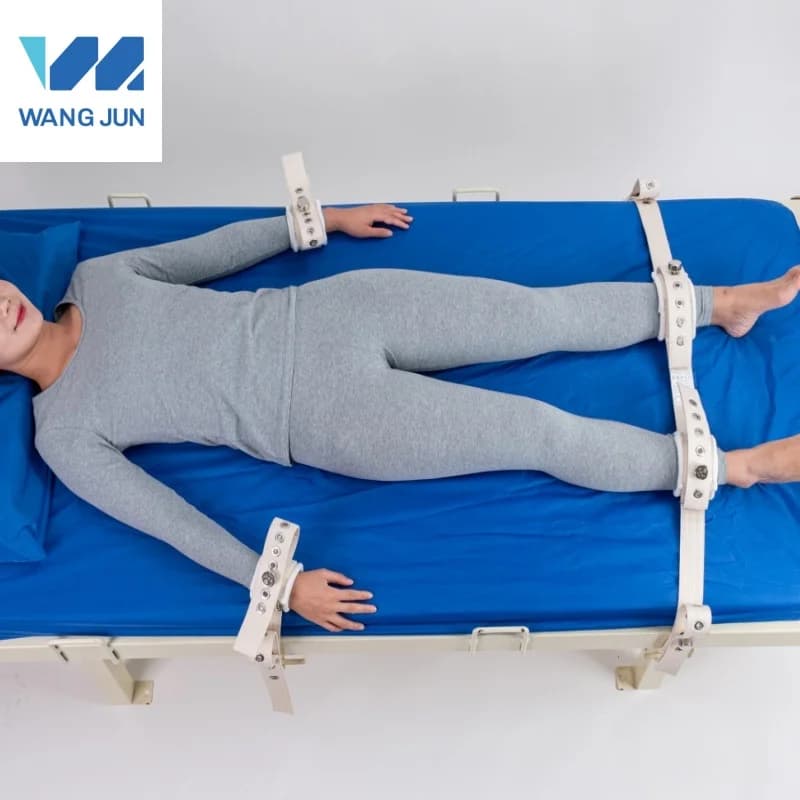 Set di cinghie di ritenuta magnetiche sdraiate per arti a 4 punti, mani e piedi per assistenza sanitaria riabilitativa psichiatrica