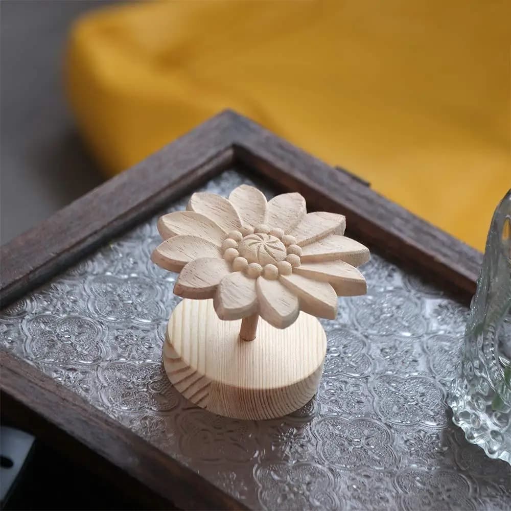 Diffusore di oli essenziali margherita in legno fai-da-te Diffusore di aromaterapia a forma di fiore ricaricabile creativo volatile semplice