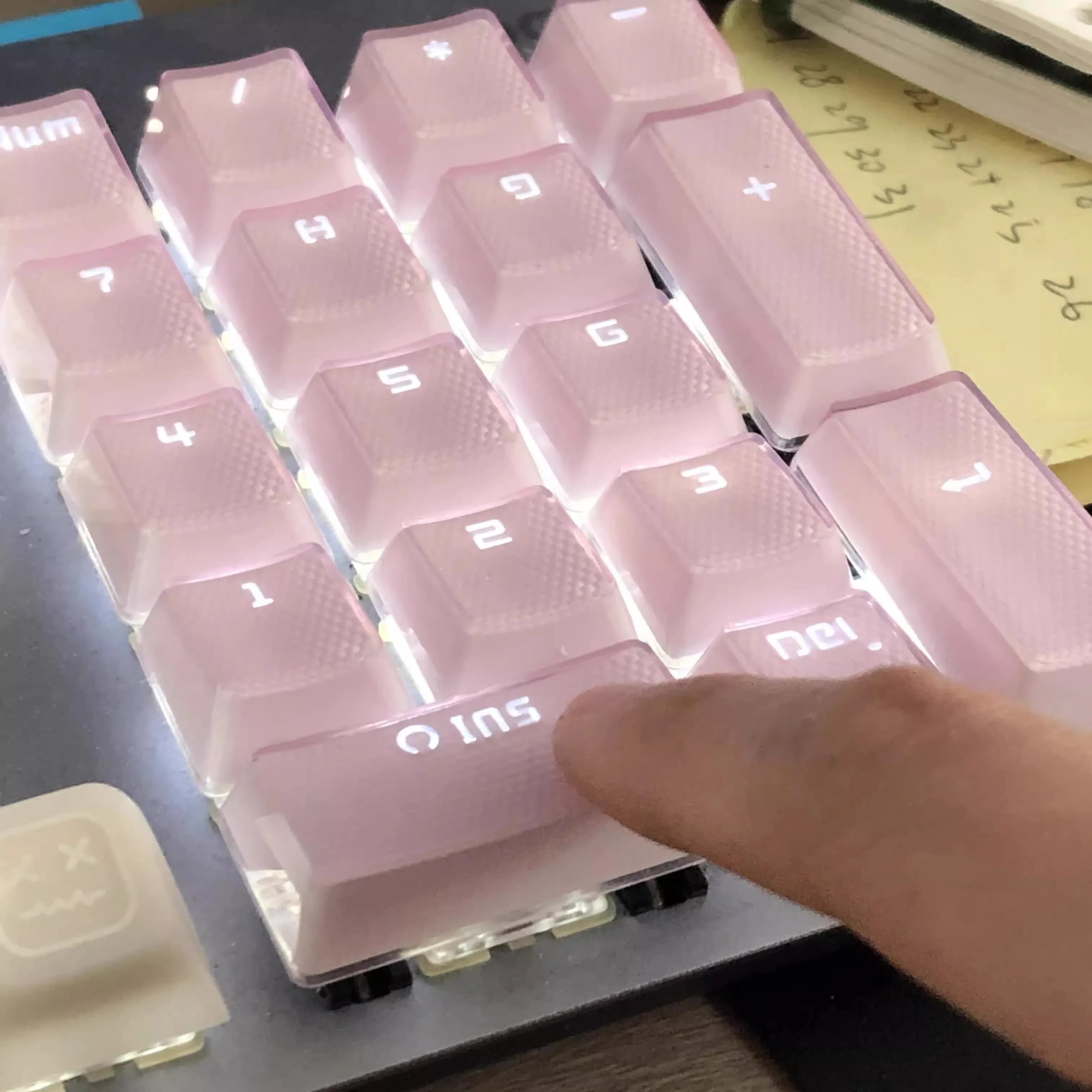 21 tasti Crystal keycap Tastiera con numero meccanico Mini Tastierino numerico Speciale per tastiera contabile finanziaria OEM Key cap