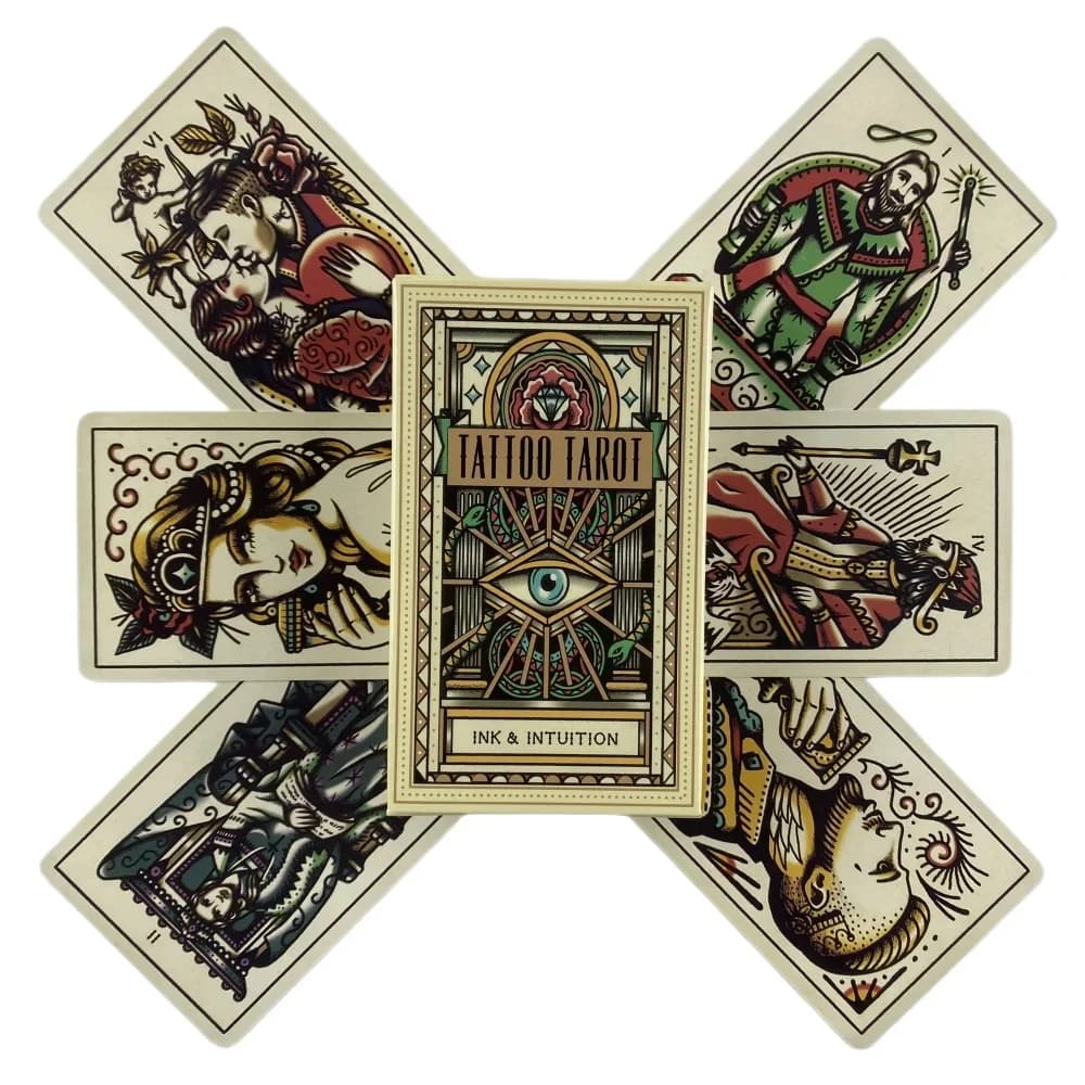 Carte dei tarocchi del tatuaggio Un mazzo da 78 Oracle English Visions Divination Edition Borad Playing Games