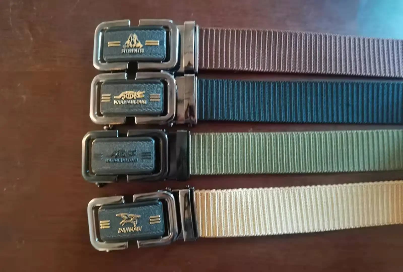Cintura da uomo in tessuto con fibbia automatica, imitazione nylon, casual, senza denti.