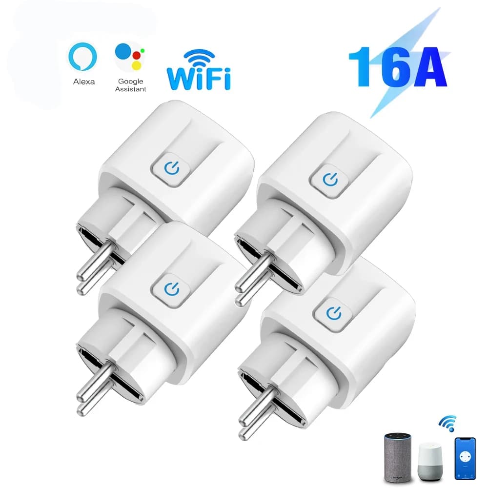 Presa Intelligente WiFi EU 16A/20A con Monitoraggio Energetico, Funzione Timer e Controllo Vocale Compatibile con Alexa e Google Home