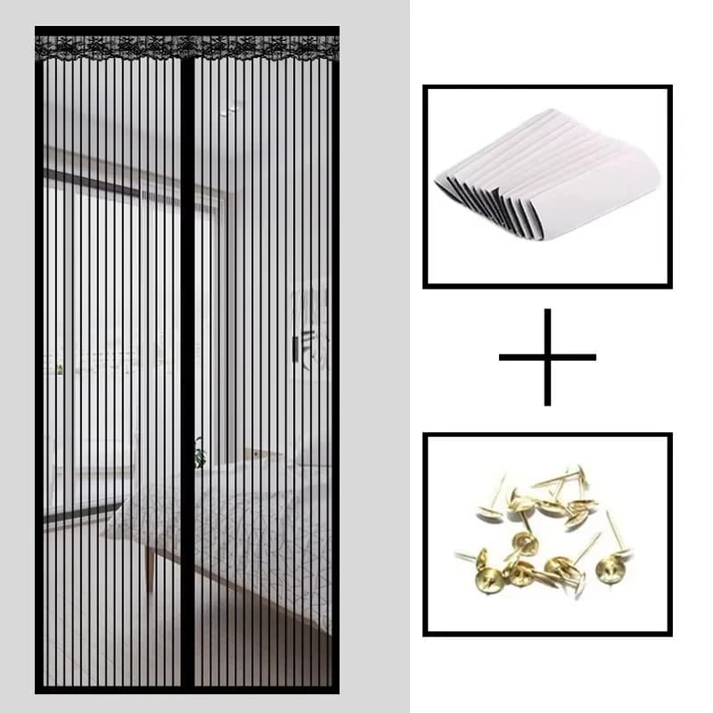 Tenda antizanzare a chiusura magnetica, design antivento, repellente per zanzare e mosche, articolo essenziale per l'estate
