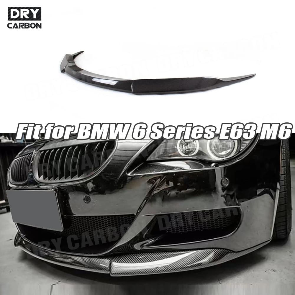 Carbon Fiber Bumper Lip Bodykits Accessories for BMW 6 Series E63 E64 M6 2006 - 2010 FRP Black Front Lip Spoiler Diffuser Chin