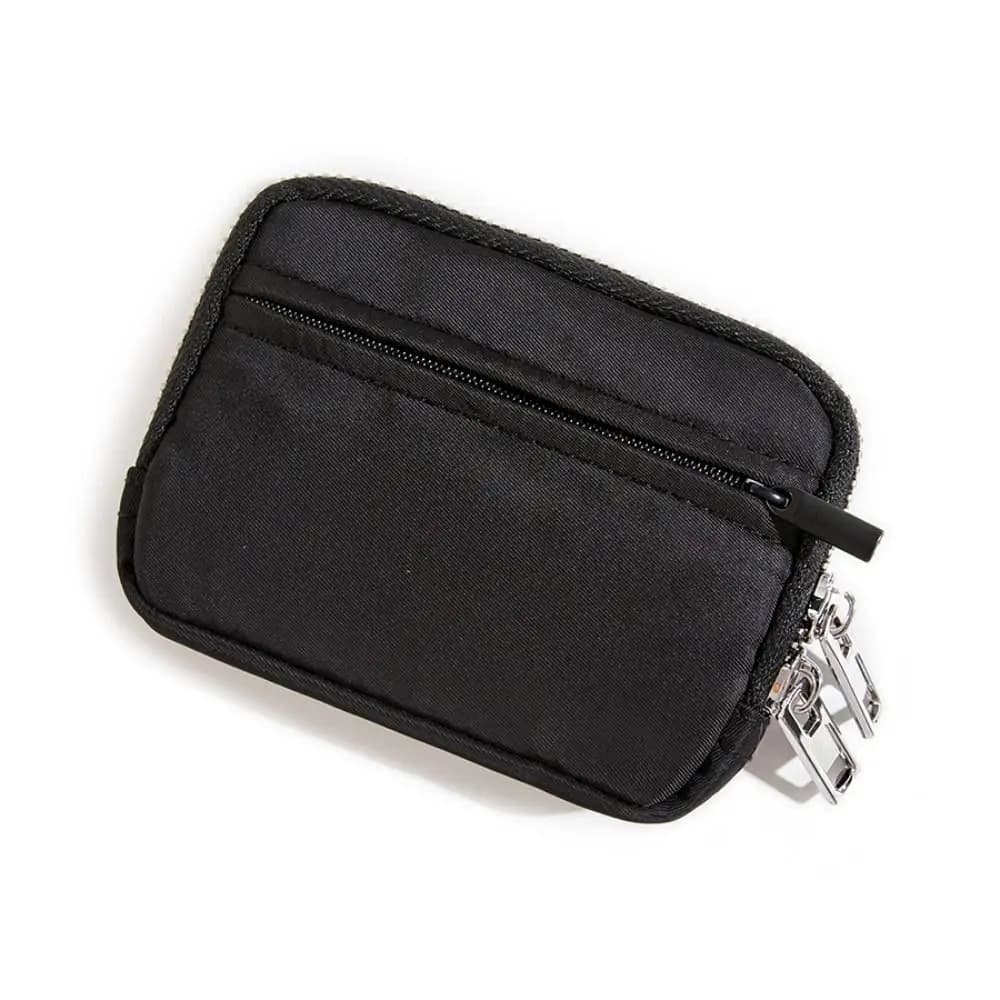 Portamonete Portatile in Nylon, Porta Carte RFID Antifurto, Portafoglio Leggero da Uomo, Organizzatore per Carte Bancarie, Mini Borsa Porta Auricolari per Ragazze