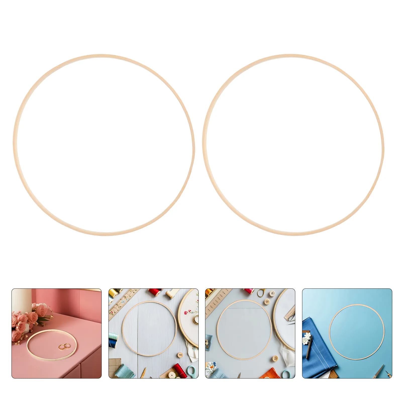 10Pcs Bamboo Wreath Frames 30cm Craft Hoops for Floral Decor Dream Catchers Weddings Macrame Wall Hanging