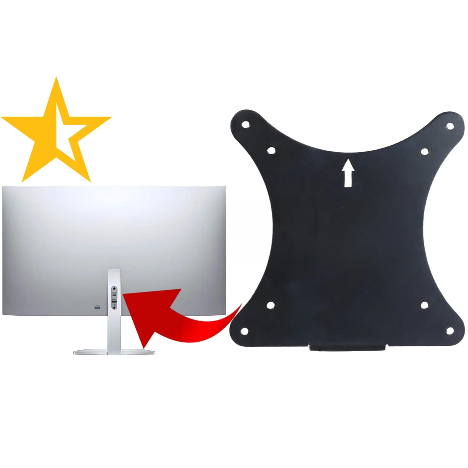 VESA Wall Mount Adapter for HP S2719DC S2419HM S2719DM Monitor Bracket Mounts to 75*75 & 100*100 Stand / Arms / Desk Mount