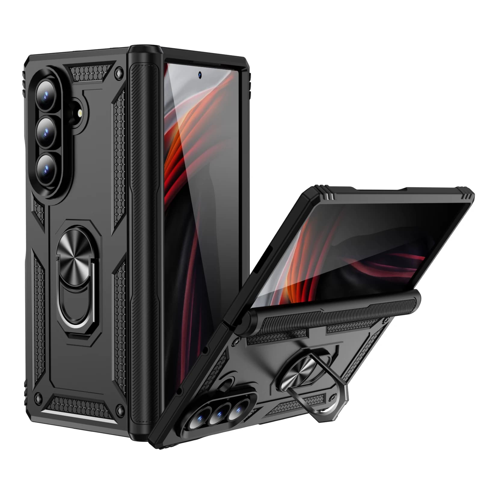 For Samsung Galaxy Z Fold 7 5G Shock-resistant folding armor case with ring support