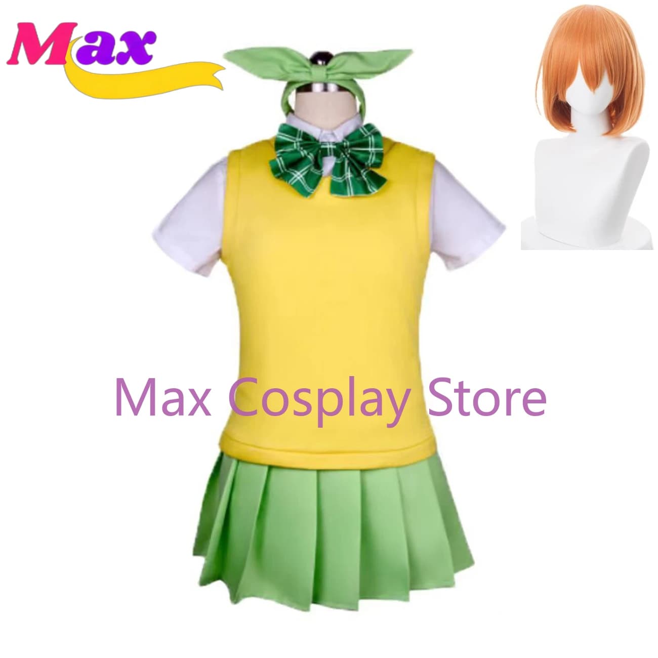 Costume Cosplay Anime Max Nakano Yotsuba, Full Uniform for Party, Set Complete JK