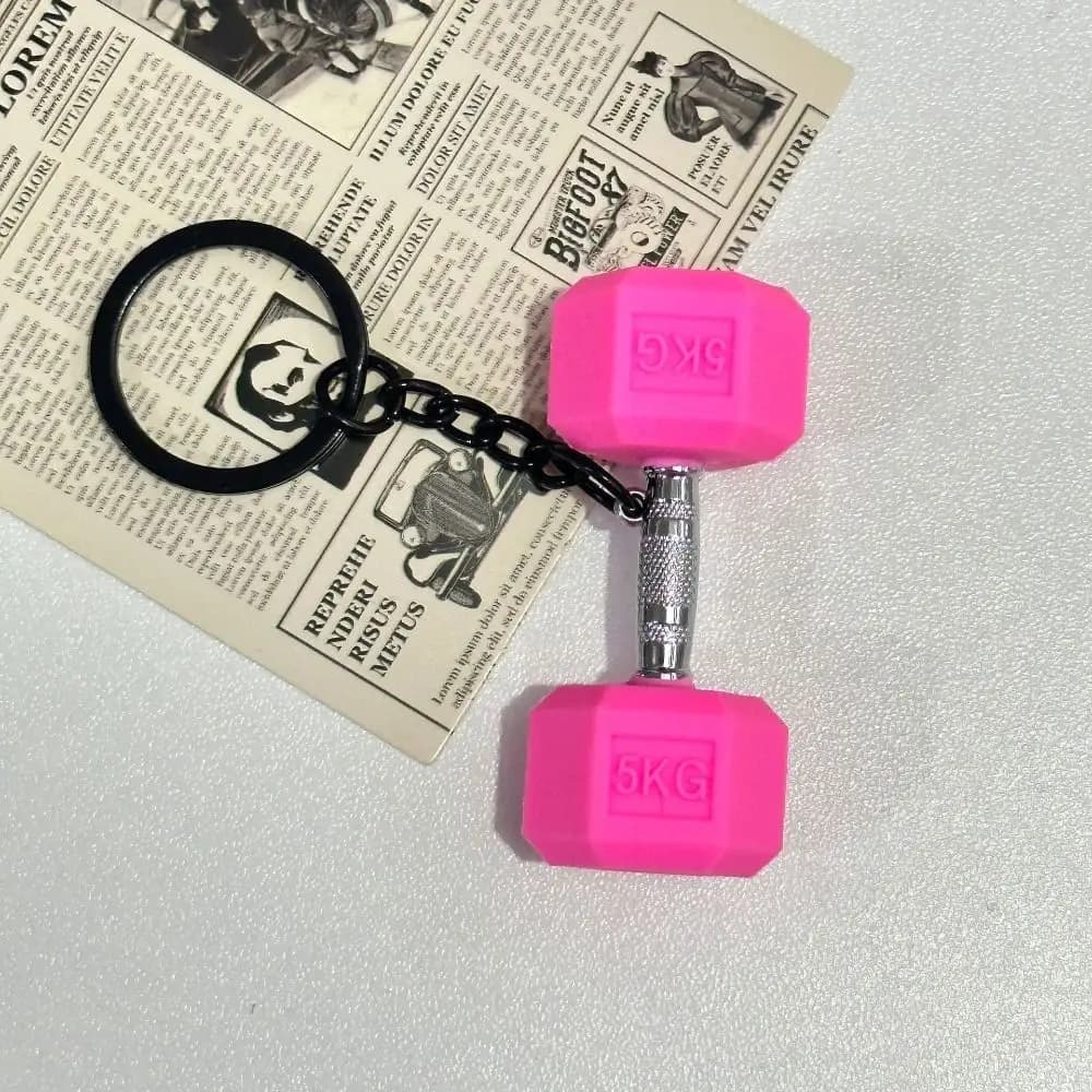 Mini Barbell Plates Key Chain Kettlebells Creative Simulation Dumbbells Keyring Water Cups Bag Charm Fitness Series Pendant