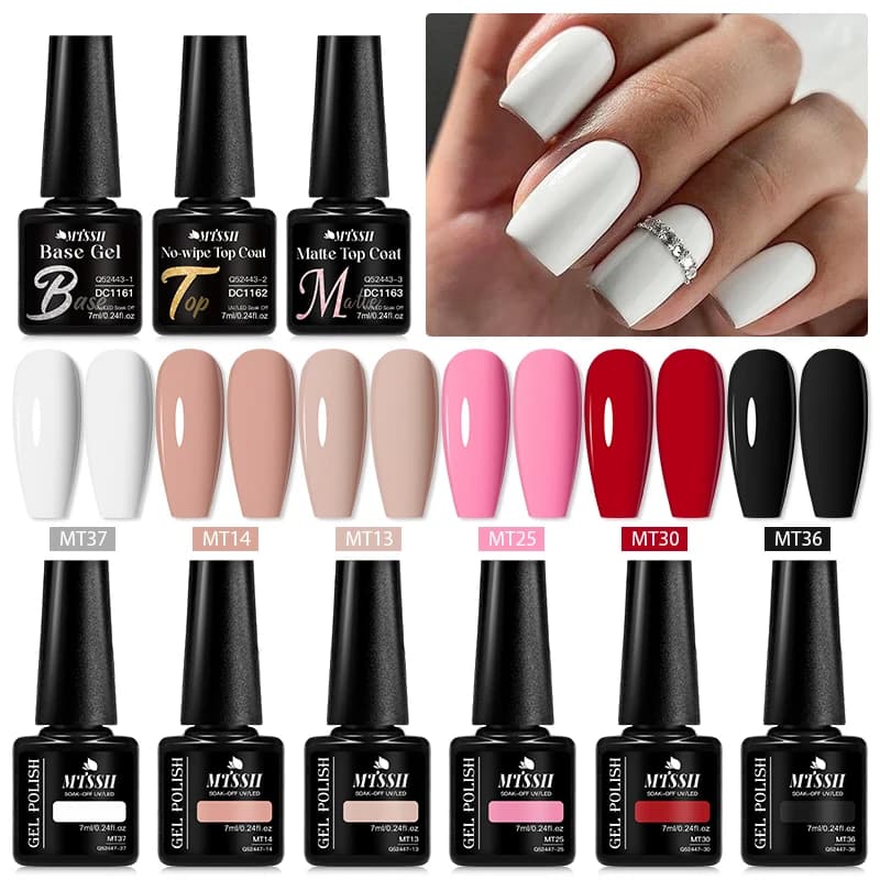 9 pz/set smalto per unghie Gel colori popolari rosa rosso nero In autunno Semi permanente Soak Off UV LED Nail Art Gel smalto per unghie