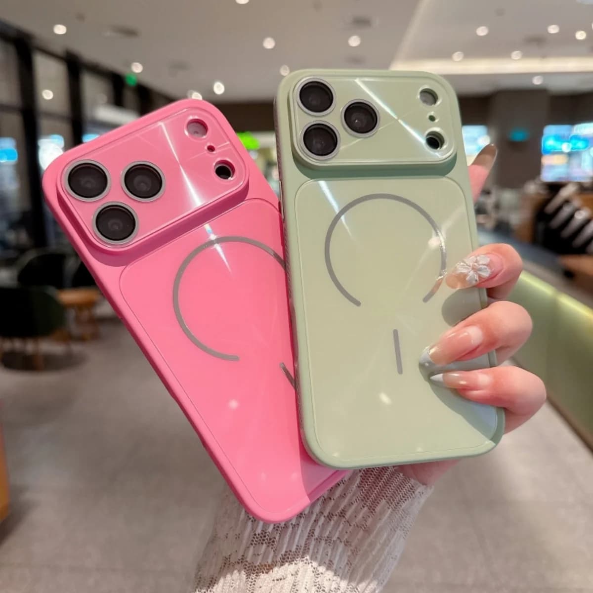 Laser Aurora CD Texture Camera Protect Heat Dissipation Case For iPhone 17 16 15 14 13 Pro Max For Magsafe Magnetic Charge Cover